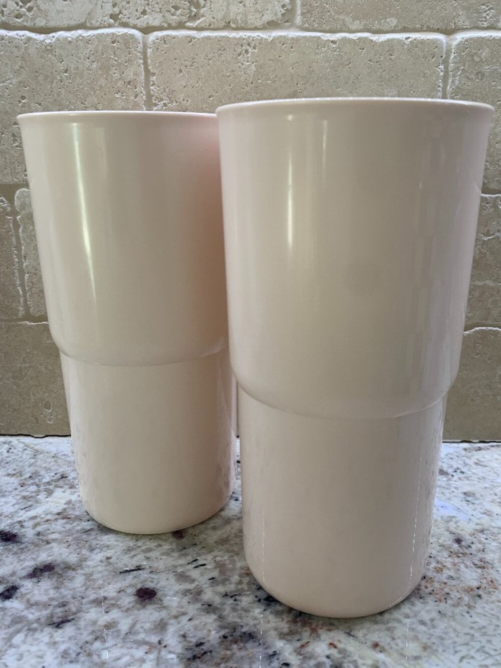 Tupperware Tumblers Set of 2 - Cream Color - 2414 A